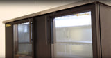 True TBB-3G-HC-LD Black 2 Glass Swing Door Back Bar Refrigerator 73" - Holds (112) 6-Packs or (3) Half Barrel - 115v