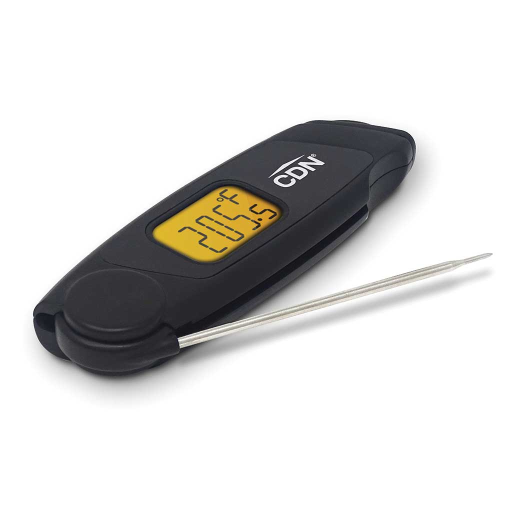 CDN TCTW572 Waterproof Folding Thermocouple Digital Probe Thermometer - Black -40 to 572 Degrees F