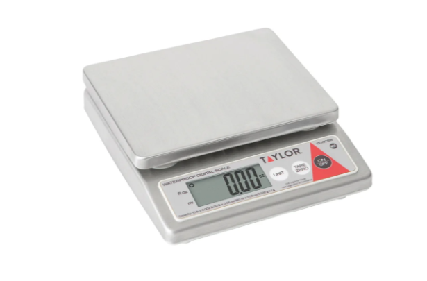 Taylor TE10CSW 10 lb Digital Portion Control Scale - 4 3/4" x 5 9/10", Stainless Steel - 4ea/Case
