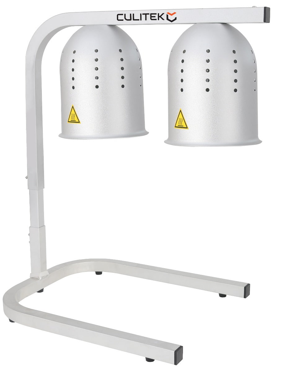 Culitek TEKW2AL-S HD-Series Aluminum Dual Infrared Bulb Heat Lamp with Adjustable Height 19-1/2"L x 14-1/8"W x 30-1/4"H - Silver - 120V