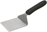 Winco TKP-41 Stainless Steel Solid Offset Steak/Burger Turner with 4-1/8" x 3-3/4" Blade and Black Polypropylene Ergo Handle - 72/Case
