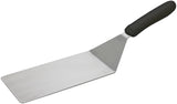 Winco TKP-42 Stainless Steel Solid Offset Turner with 8" x 4" Blade and Black Polypropylene Ergo Handle - 48/Case