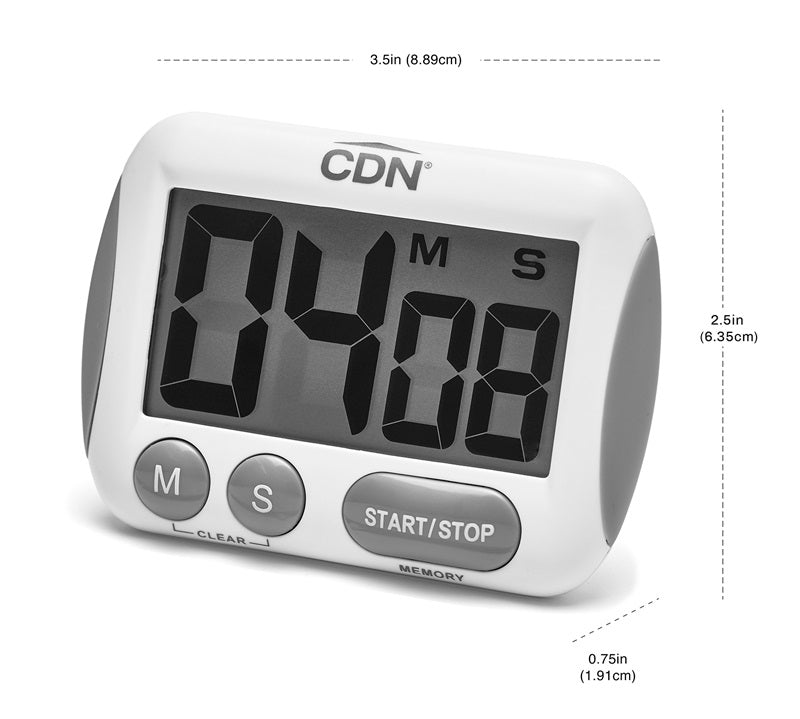 CDN TM15 Extra Big Digit 100 Minute Digital Timer 2-1/2"W x 1-3/8"H - White