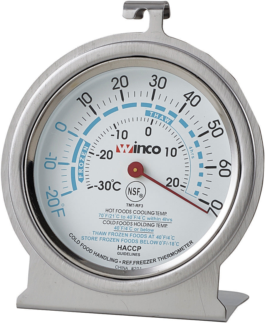 Winco TMT-RF3 Dial Refrigerator / Freezer Thermometer with 3" dia. Face - (-20 to 70 Degrees F) - 72/Case
