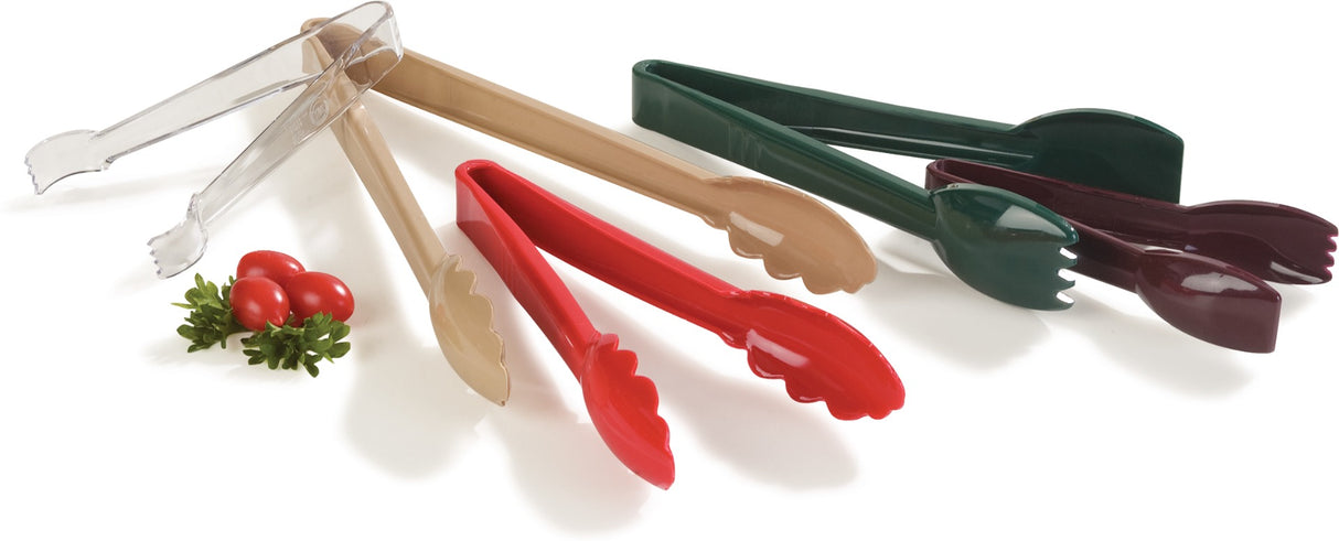 Carlisle 471203 Carly 1-Piece Plastic Scalloped Utility Tongs 12" - Black