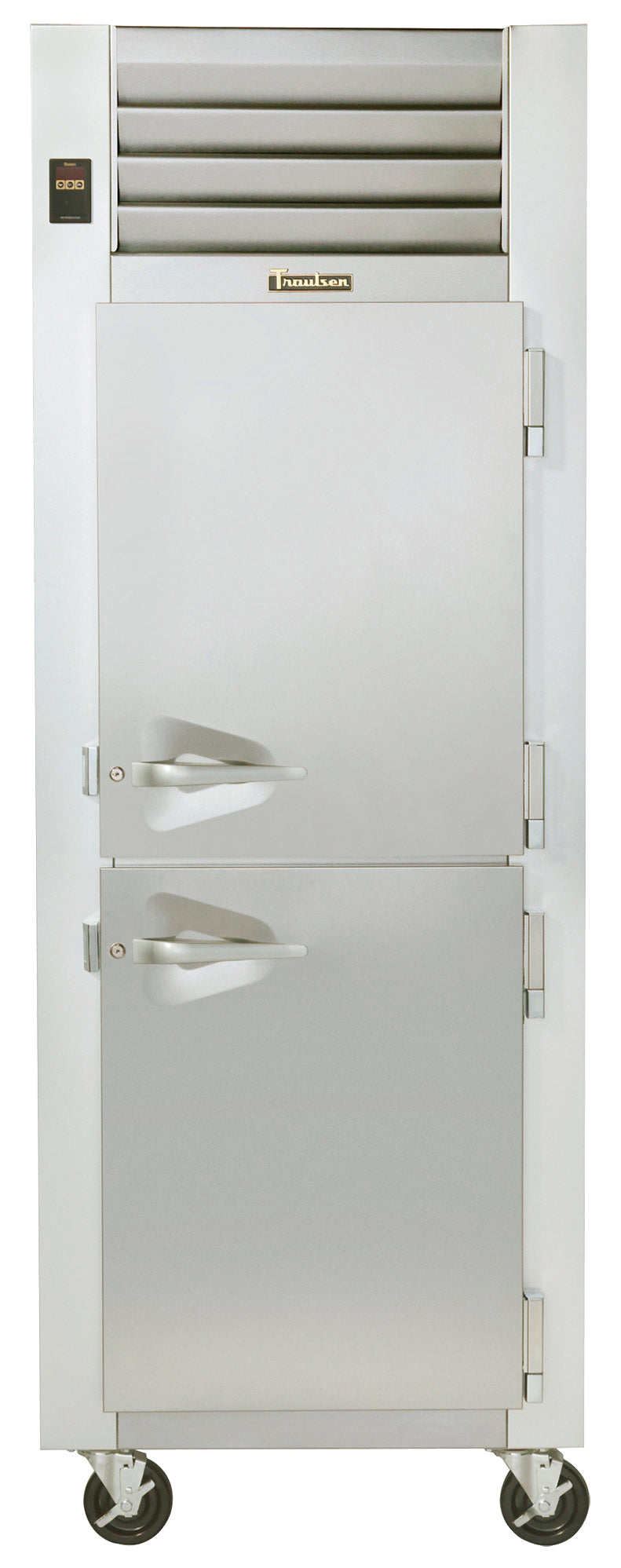 Traulsen G12000 reach in freezer 1 section two solid half doors stainless steel commercial freezer