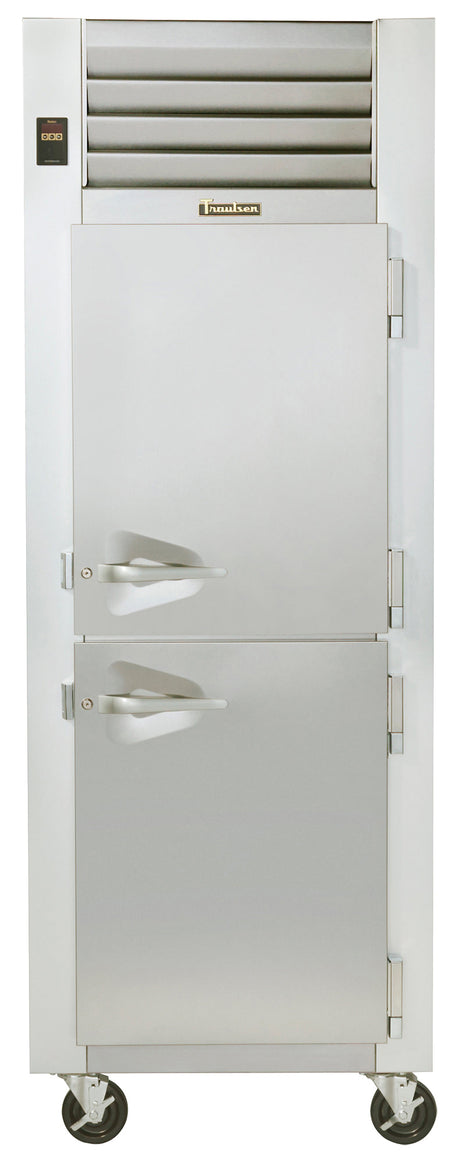 Traulsen G12000 reach in freezer 1 section two solid half doors stainless steel commercial freezer