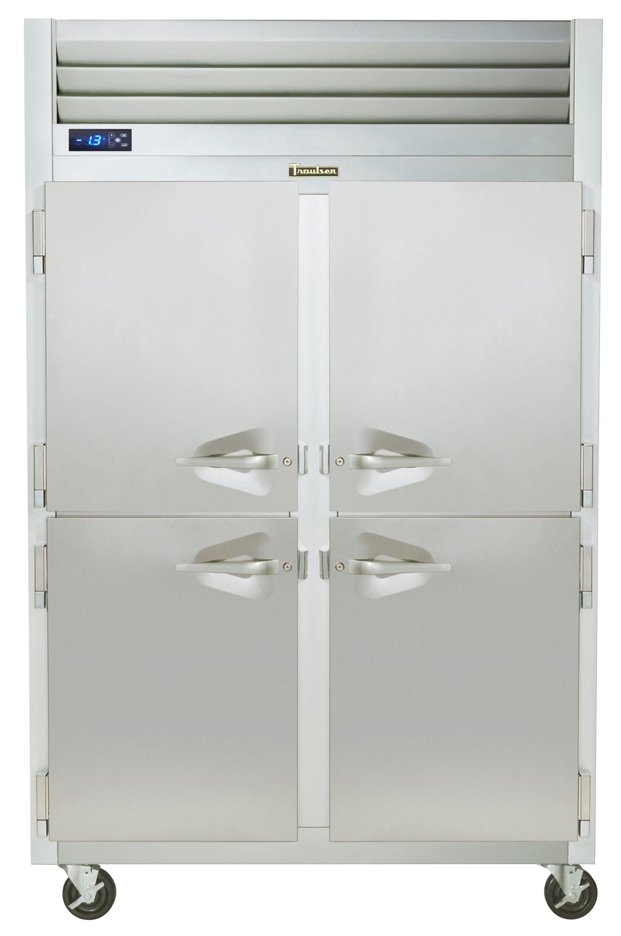 Traulsen G22000 2 section reach in freezer with four solid half doors 52 inch