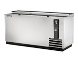 True TD-65-24-S-HC stainless steel deep well horizontal bottle cooler with sliding lids