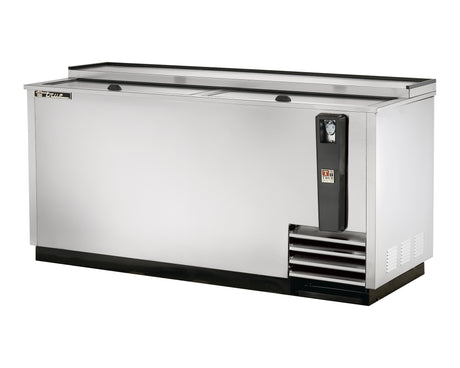True TD-65-24-S-HC stainless steel deep well horizontal bottle cooler with sliding lids