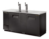 True TDD-3-HC commercial direct draw beer dispenser with two taps and solid swing doors