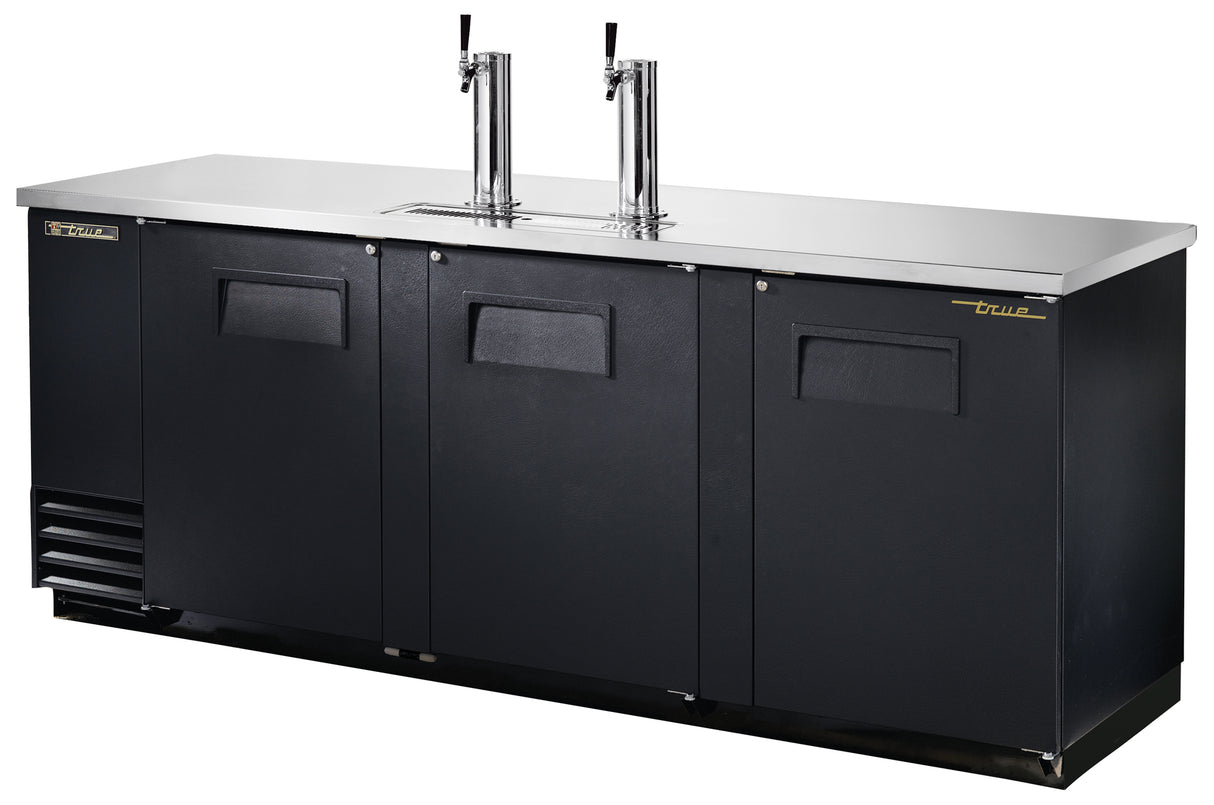True TDD-4-HC commercial direct draw beer dispenser with two taps and three solid doors