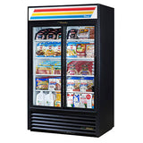 True GDM-41-HC-LD Black 2 Glass Slide Door Refrigerated Merchandiser 48" - 115v