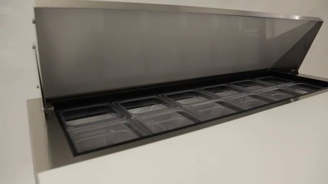 True TSSU-48-12-HC 2-Section 2 Door Refrigerated Salad/Sandwich Prep Table 48" - Holds (12) 1/6 Size Pans - 115v