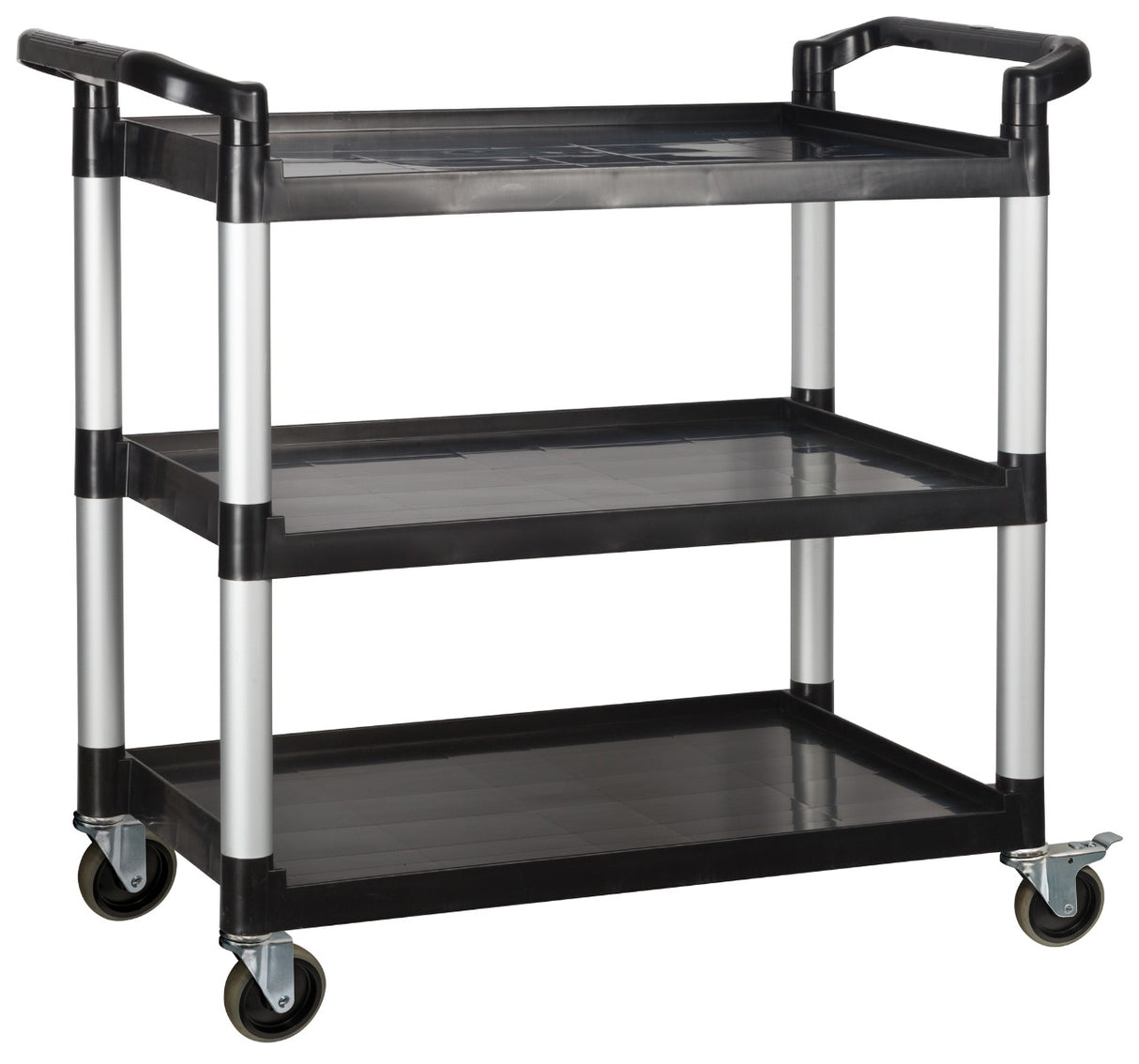 Winco UC-3019K 3 Shelf Utility Cart with Brakes 40-3/4"L x 19-1/2"W x 37-3/8"H - Black - 400 lb. Capacity