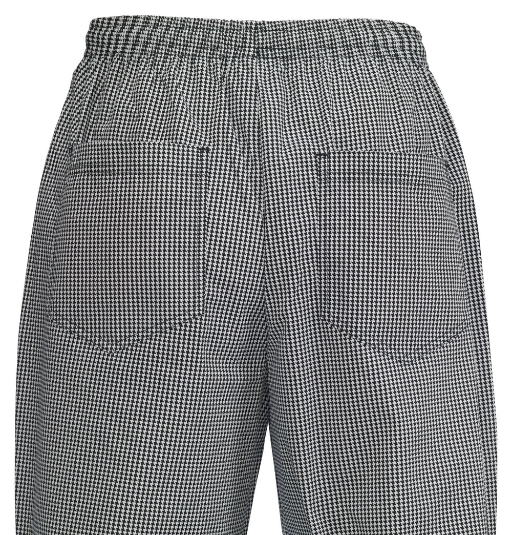 Winco UNF-4KM Signature Chef Newbury Unisex Chef Pants with Elastic Waistband & Drawstring - Houndstooth / Medium