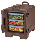 Cambro UPC300131 Ultra Pan Carrier Front Loading Insulated Food Pan Carrier 17" 36 qt. - Dark Brown - (4) Full Size 2-1/2" Deep Pan Capacity
