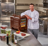 Cambro UPC300131 Ultra Pan Carrier Front Loading Insulated Food Pan Carrier 17" 36 qt. - Dark Brown - (4) Full Size 2-1/2" Deep Pan Capacity