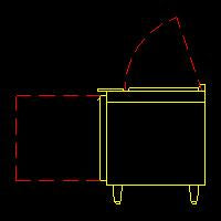Traulsen UST2312-L 1-Section Left Hinged 1 Door Refrigerated Salad/Sandwich Prep Table with Low Profile Flat Lid 32" - Holds (12) 1/6 Size Pans - 8.8 cu. ft. - 115v