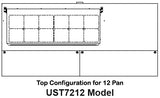 Traulsen UST7212-LR 2-Section Left/Right Hinged 2 Door Refrigerated Salad/Sandwich Prep Table with Low Profile Flat Lid 72" - Holds (12) 1/6 Size Pans - 20 cu. ft. - 115v