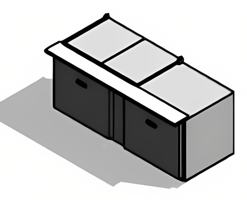 Traulsen UST7230-LR 2-Section Left/Right Hinged 2 Door Refrigerated Salad/Sandwich Prep Table with Low Profile Flat Lid 72" - Holds (30) 1/6 Size Pans - 20 cu. ft. - 115v