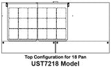 Traulsen UST7218-LR 2-Section Left/Right Hinged 2 Door Refrigerated Salad/Sandwich Prep Table with Low Profile Flat Lid 72" - Holds (18) 1/6 Size Pans - 20 cu. ft. - 115v