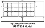 Traulsen UST7224-DD-SB 2-Section 4 Drawer Refrigerated Salad/Sandwich Prep Table with Low Profile Flat Lid & Stainless Steel Back 72" - Holds (24) 1/6 Size Pans - 20 cu. ft. - 115v