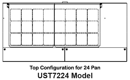 Traulsen UST7224-LR 2-Section Left/Right Hinged 2 Door Refrigerated Salad/Sandwich Prep Table with Low Profile Flat Lid 72" - Holds (24) 1/6 Size Pans - 20 cu. ft. - 115v