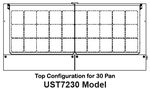 Traulsen UST7230-RR 2-Section Right/Right Hinged 2 Door Refrigerated Salad/Sandwich Prep Table with Low Profile Flat Lid 72" - Holds (30) 1/6 Size Pans - 20 cu. ft. - 115v