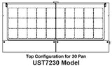 Traulsen UST7230-RR 2-Section Right/Right Hinged 2 Door Refrigerated Salad/Sandwich Prep Table with Low Profile Flat Lid 72" - Holds (30) 1/6 Size Pans - 20 cu. ft. - 115v