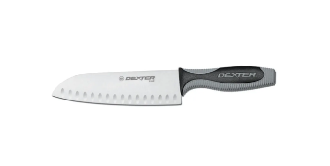 Dexter Russell V144-9GE-PCP 9" Santoku Chef's Knife w/ Soft Rubber Handle, Carbon Steel - 6ea/Case