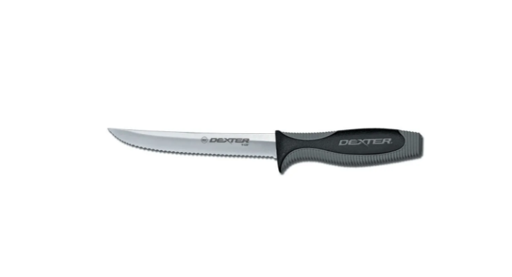 Dexter Russell V156SC-PCP 6" Utility Knife w/ Soft Rubber Handle, Carbon Steel - 6ea/Case