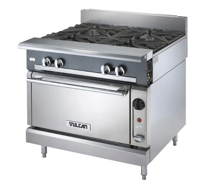 Vulcan V4B36C 36" 4 Burner Gas Range w/ Convection Oven, Natural Gas