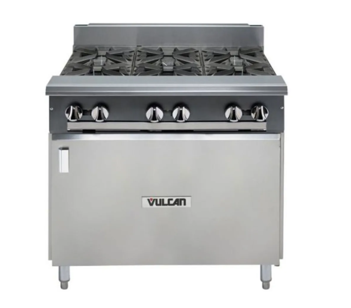 Vulcan V6B36B 36" 6 Burner Gas Range w/ Storage Base, Natural Gas
