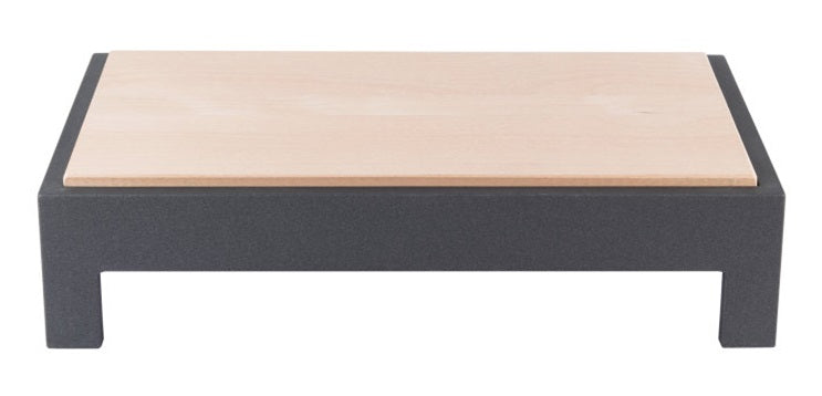 Vollrath V904850 Cubic Display Cutting Board Table with Full-Size Wood Cutting Board and Black Short-Height Table 20-7⁄8"W x 12-3⁄4"D x 4-11⁄16"H