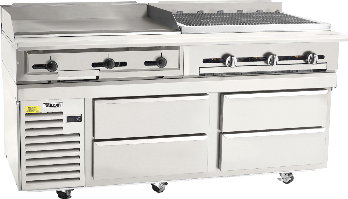 Vulcan VSC72 - Self-Contained 4 Drawer Refrigerated Chef Base 72"