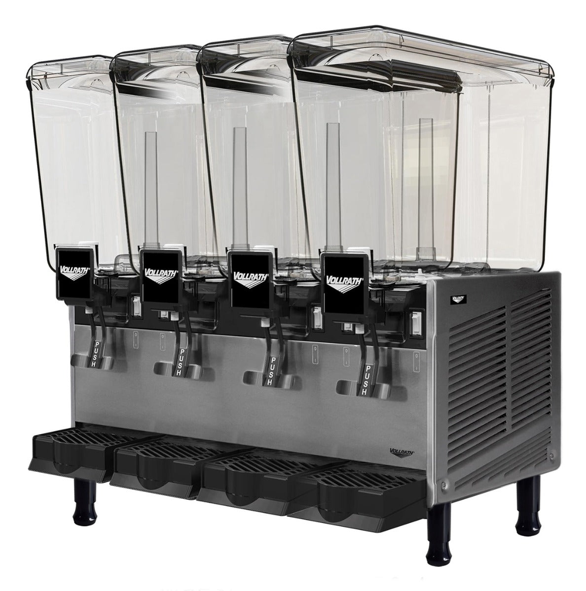 Vollrath VBBE4-37-F Premix Refrigerated Beverage Dispenser with (4) 5.28 gal. Bowls and Fountain Spray Circulation - 115v