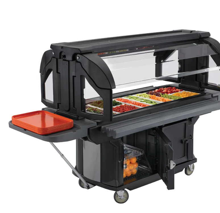 Cambro VBRU6110 82" Versa Food Bar™ Cold Food Bar - (5) Pan Capacity, Floor Model, Black