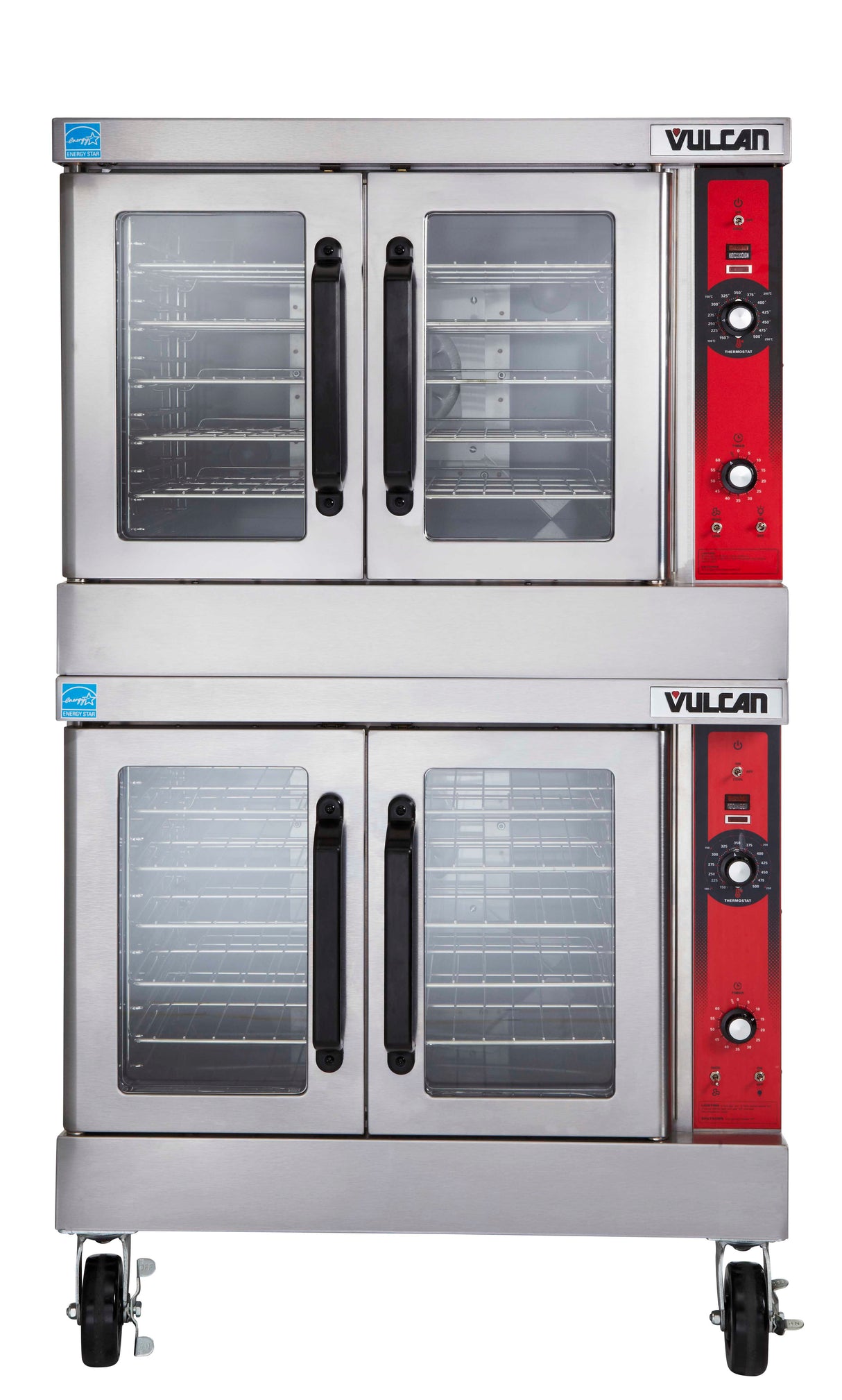 Vulcan VC66ED Double-Deck Full Size Deep Depth Electric Convection Oven with Solid State Controls - 208-240v/480v