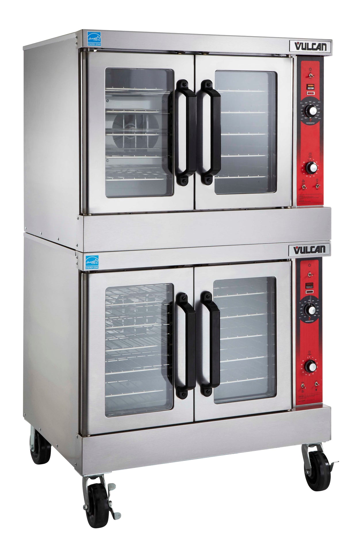 Vulcan VC66ED Double-Deck Full Size Deep Depth Electric Convection Oven with Solid State Controls - 208-240v/480v