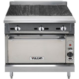 Vulcan VCBB36C V Series Heavy Duty Radiant Natural Gas Charbroiler w/ 6 Burners & Convection Oven Base 36" - 131,000 BTU