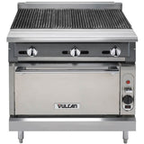 Vulcan VCBB36S V Series Heavy Duty Radiant Natural Gas Charbroiler w/ 6 Burners & Standard Oven Base 36" - 149,000 BTU