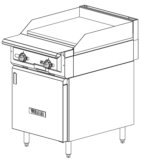 Vulcan VGT24 - V Series Heavy Duty Range Snap Action Thermostatic Gas Griddle Modular 24" NG - 60,000 BTU