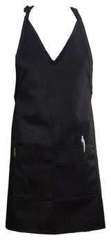 Chef Revival VNA3840-BK Tuxedo V-Neck Apron with 2 Pockets 28" x 32" - Black