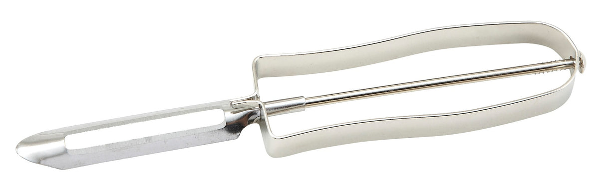 Winco VP-1 Straight Vegetable Peeler with 2-1/2" Stainless Steel Straight Edge Blade and Nickel-Plated Handle 6" - 24/Case
