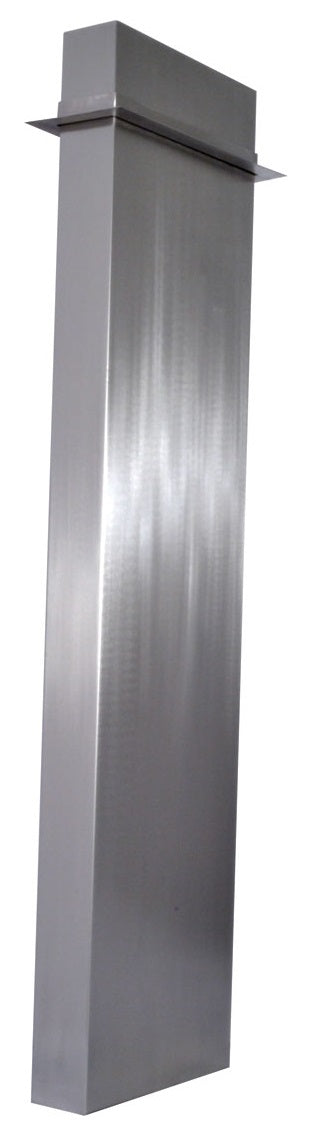 Advance Tabco VR-1 Stainless Steel Dishwasher Ventilation Riser with Adjustable Ceiling Trim Collar 60"H - Accommodates 4" x 16" Vent Duct