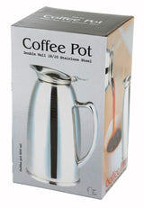Winco VSS-508 Stainless Steel Double Wall Insulated Pitcher / Beverage Server with Hinged Top 20 oz. - 12/Case