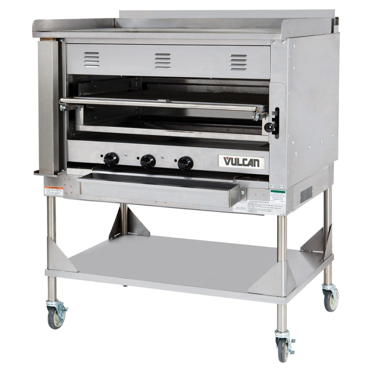 Vulcan VST4B 45" Chophouse Broiler w/ Over-Fired Deck, Griddle Plate, Natural Gas