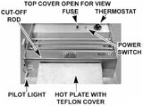 Hobart W32C-5 Hand Wrap Station with 3 Roll Film Capacity & Built-In Hot Plate - 120v/60/1