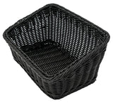 GET WB-1510-BK Designer Polyweave Bread & Bun Cascading Basket 9-1/4" x 13" x 4" & 7"H - Black - 6/Case